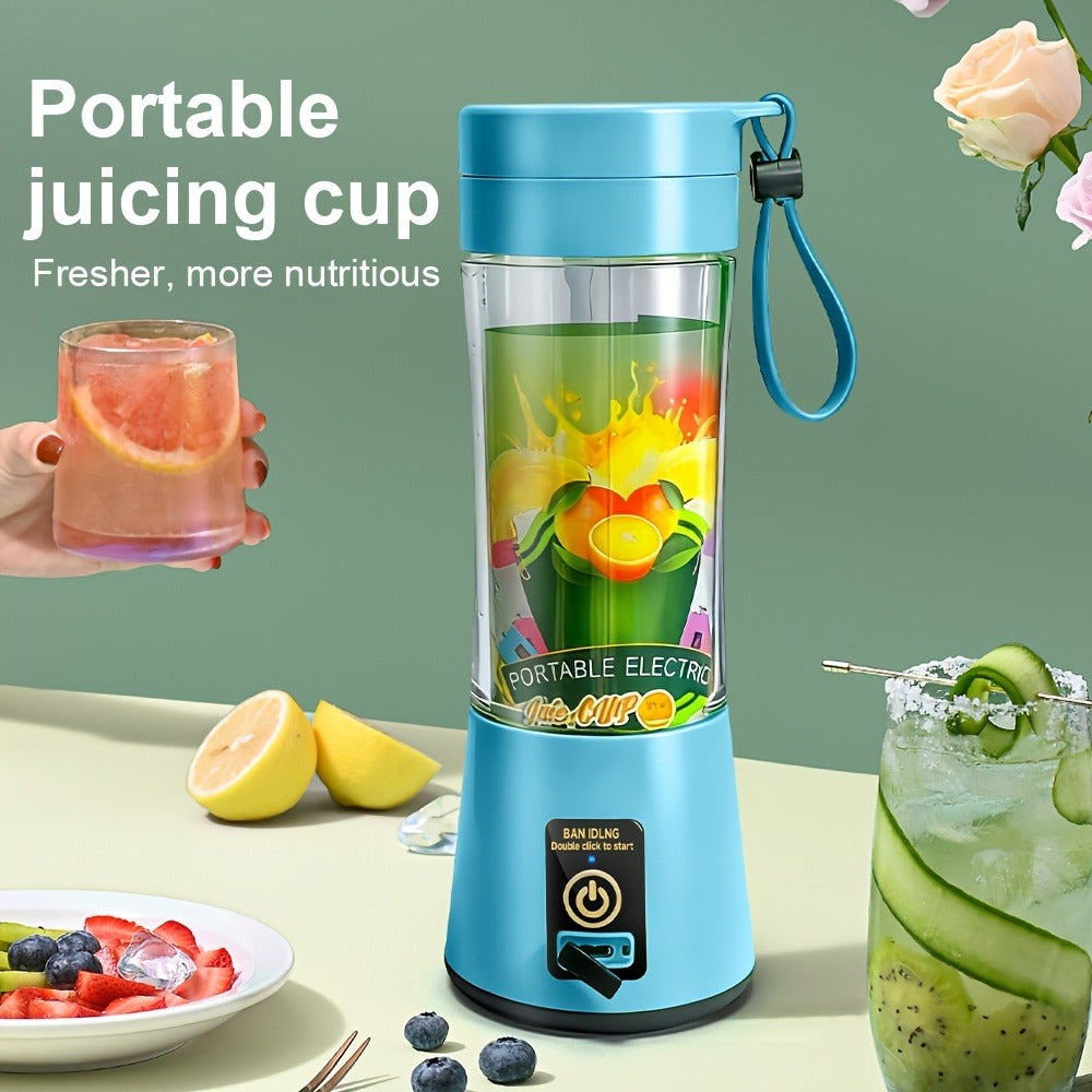 Portable Blender Cup USB Rechargeable 380ML - Mini Personal Blender with 6 Blades for Smoothies, Shakes & Juice, Compact Travel Blender for Office, Gym, Picnic & Outdoor, 5 Colors