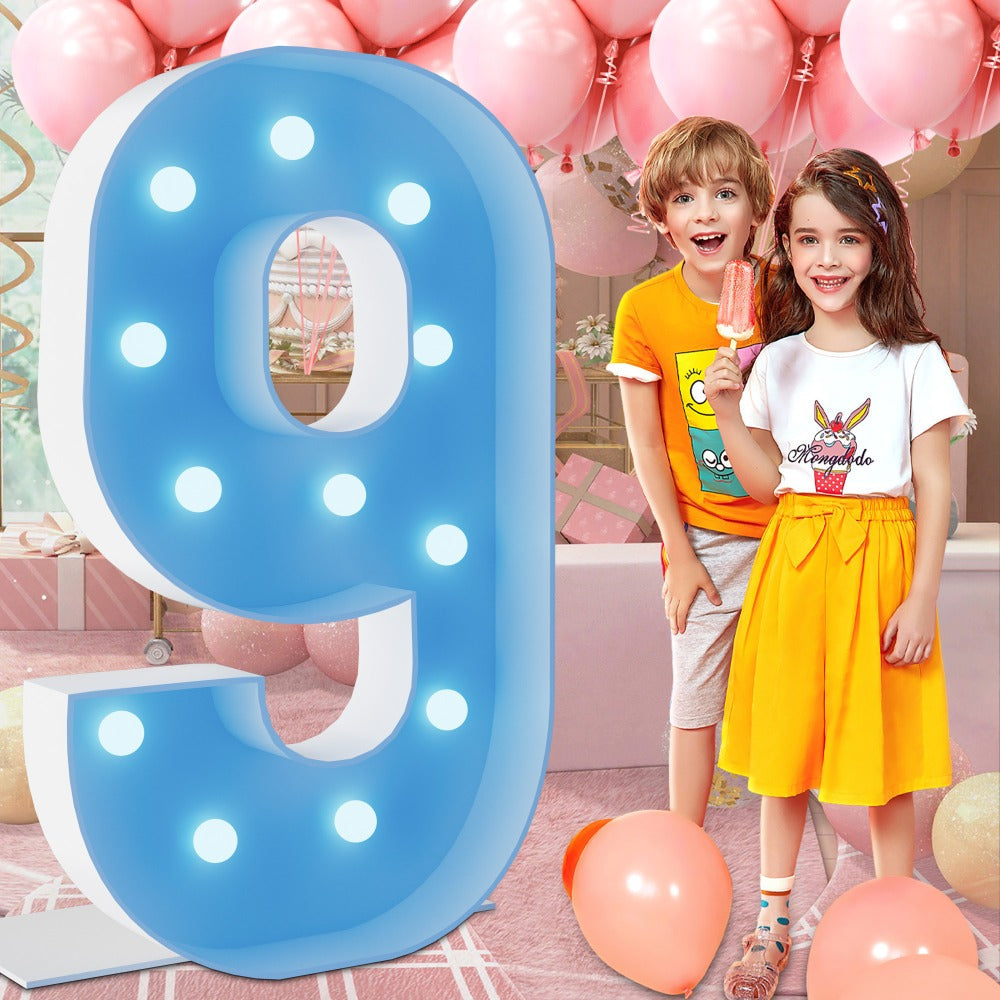 Marquee Number Lights 4 Feet Tall LED Light Up Numbers 0-9 20 for Birthday Party Anniversary Graduation Decoration 11 Colors 3 Flash Modes Foam Board String Lights Included