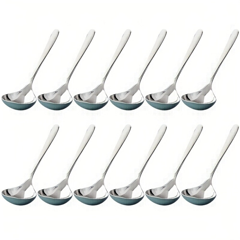 304 Stainless Steel Long Handle Soup Spoons Set | Hot Pot Spoon for Soup Porridge Restaurant Kitchen