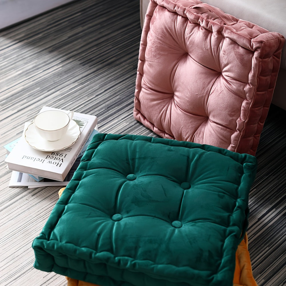 Square Flannel Floor Cushion Thickened Futon Meditation Mat Chair Seat Pad Bay Window Pillow All Season Indoor Sitting Cushion Zafu Yoga Mat