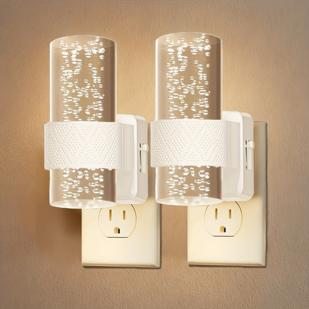 LED Night Light Plug In Wall, Dimmable 3000K Warm White Night Lights with Auto Light Sensor, Adjustable Brightness Modern Plug-In Night Light for Hallway Bedroom Bathroom Kids Room, 2 Pack