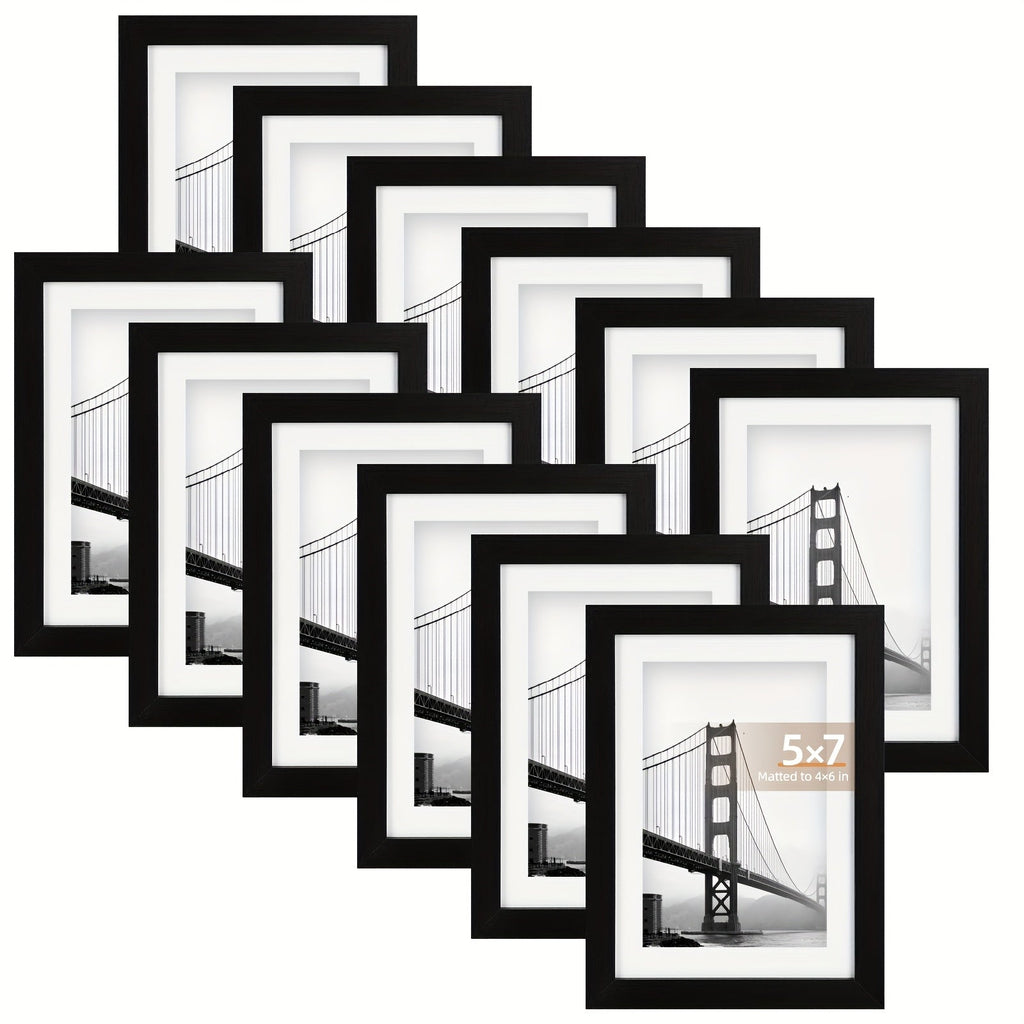 Picture Frames Set of 12/24 Black Multi Photo Frames Collage for Wall and Tabletop Display, 4x6 5x7 8x10 Inch Photo Board for Home School Office Halloween Christmas Decor