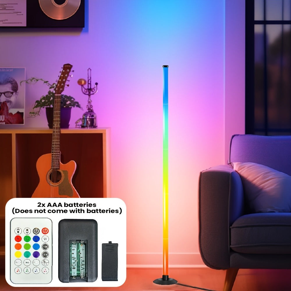 RGB Floor Lamp with Remote Control USB Powered | Color Changing LED Corner Lamp with Adjustable Brightness ¨C Modern Space-Themed Ambient Light for Living Room & Bedroom