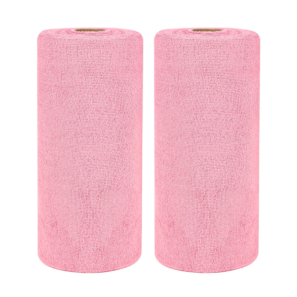 Microfiber Cleaning Cloths Reusable Paper Towel Roll Replacement ¨C Washable Absorbent Tear-Away Dishcloths for Kitchen, Bathroom & Car | Eco-Friendly Rags 50 or 100 Pack, 12x12 Inch