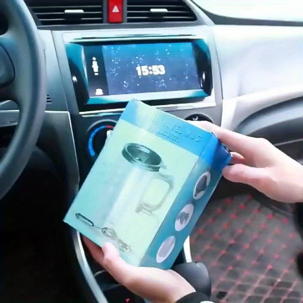 Car Electric Kettle 12V 60W 450ml Stainless Steel Keep Warm 65C Portable Heating Thermos Cup for Trucks Sedans Travel Tea Coffee Gift for Drivers Men Fathers