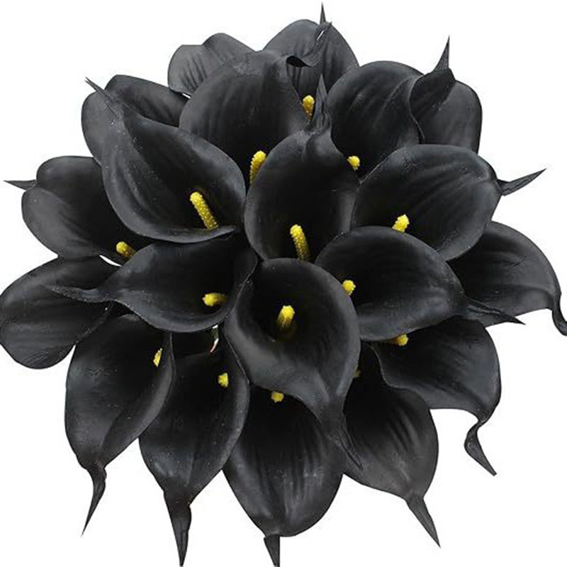 Eternal Lotus Flower Bouquet 20pcs ¨C Horseshoe Lotus Artificial Flowers for Wedding Decoration, Home Floral Arrangements, Outdoor & Festival Decor ¨C White, Black, Red & Orange (No Vase)