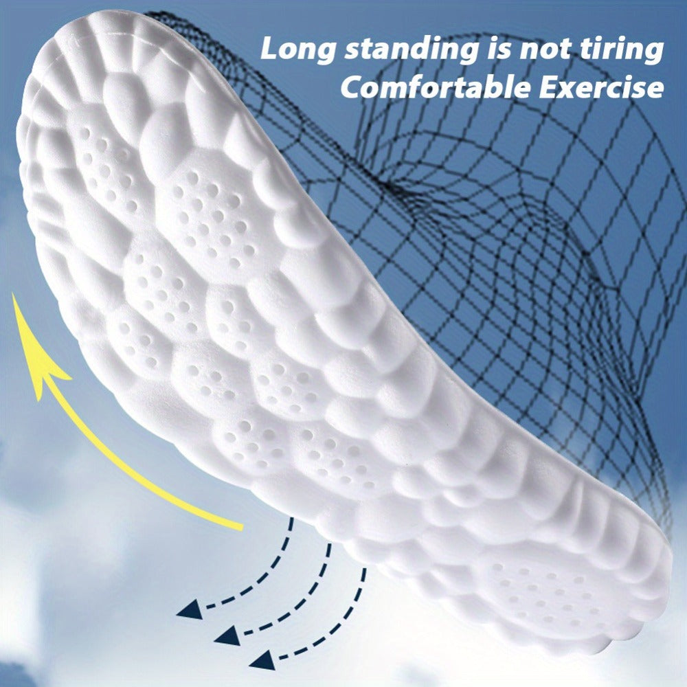 Memory Foam Insoles 3 Pairs - 4D High Elasticity Shoe Inserts for Men and Women, Breathable Comfort Insoles for Work, Sports, Walking, Standing All Day