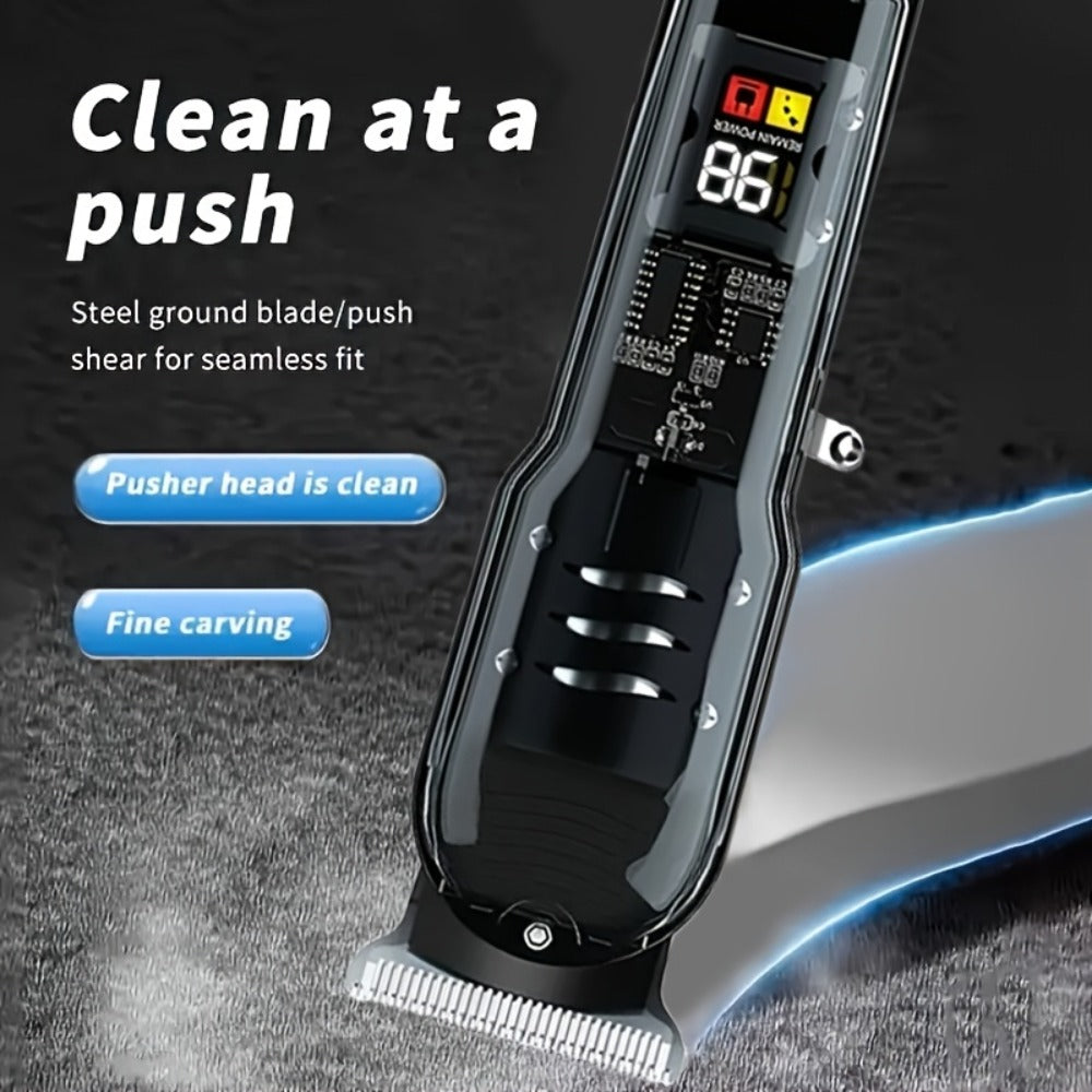 Hair Clipper Kit for Men Cordless USB Rechargeable LCD Screen Beard Trimmer Hair Cutting Set Professional Home Salon Grooming Kit Father's Day Gift