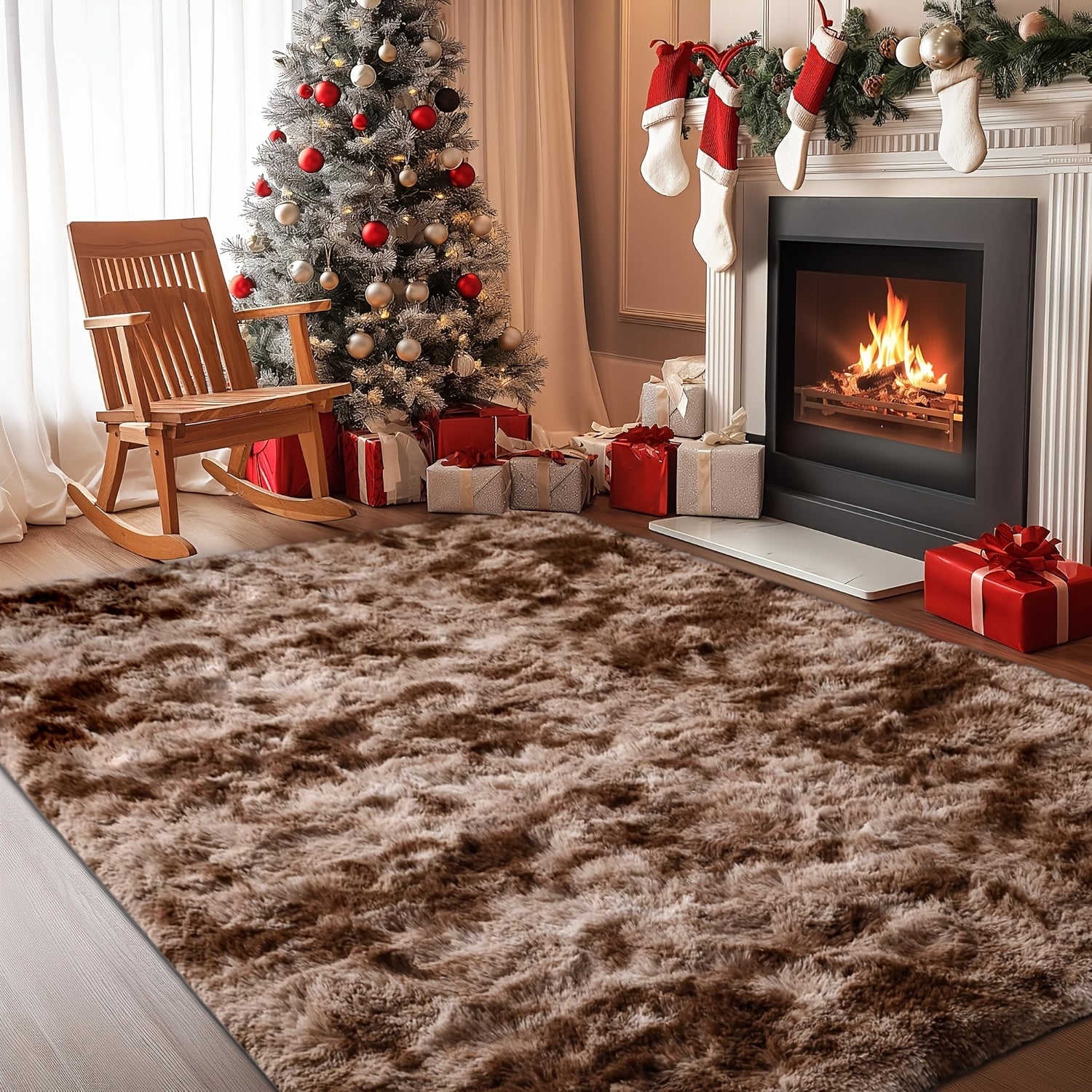 Non-Slip Area Rug Fluffy Soft Carpet - Modern Home Decor Floor Mat for Living Room, Bedroom, Kitchen & Bathroom | Easy Clean Cute Plush Rug in Multiple Colors & Sizes | Indoor Anti-Slip Floor Decoration