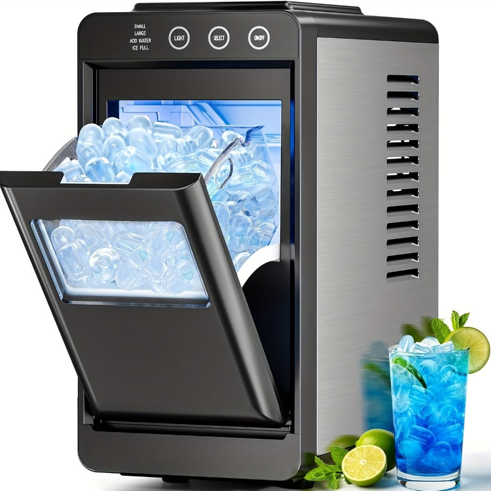Portable Ice Machine ¨C 28 Lbs/24Hrs, 8 Ice Cubes in 6 Mins, Self-Cleaning, Quiet Compact Countertop Ice Maker with 27oz Tank, 1.1lb Storage Basket & Scoop for Home, Kitchen, Camping & RV