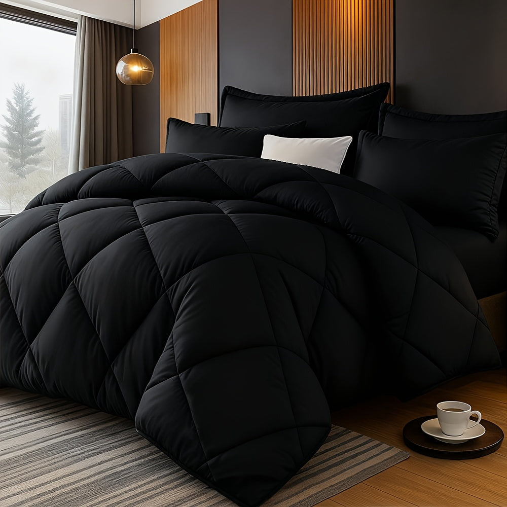 Comforter Set 2/3 Piece - Diamond Grid Quilted Down Alternative Comforter with Pillowcases, Soft Microfiber Breathable All Season Bedding Set, Twin Queen King, Multiple Colors