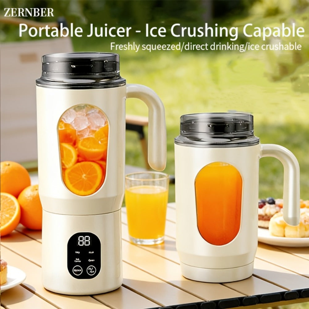 Portable Juicer USB Rechargeable with LED Display - Handheld Personal Blender for Smoothies, Juice & Ice Crush, Li-Ion Battery Powered Mini Juicer Cup for Home, Gym, Travel & Outdoor, Multiple Styles