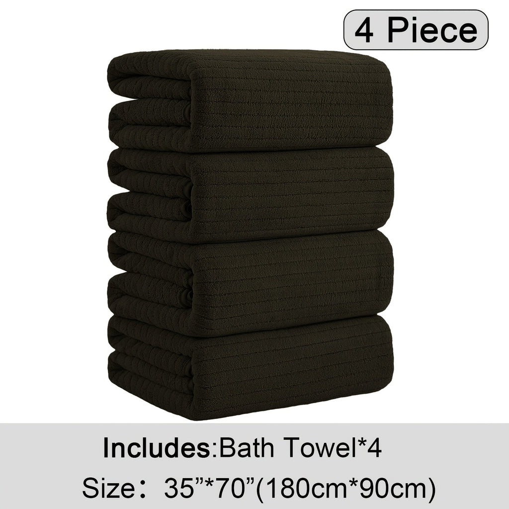 Bath Towels Set 4 Pack 35x70 Inch Oversized Extra Large - Microfiber Super Absorbent Quick Dry XL Bath Sheet Soft Bathroom Towels | 13 Colors | Family Hotel Spa Shower Towel Set Coastal Style