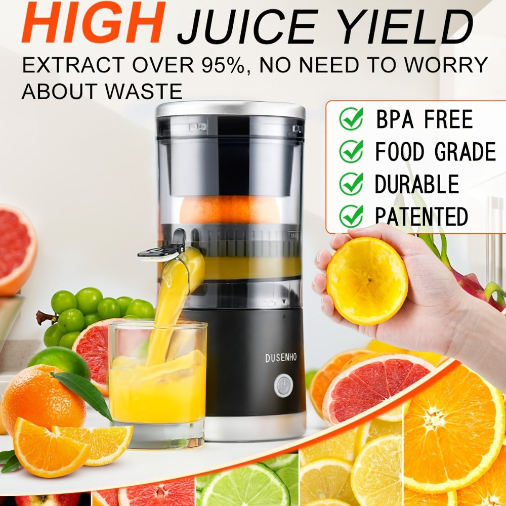 Electric Citrus Juicer Rechargeable USB-C ¨C Portable Electric Orange Juicer Machine with 45W Motor, BPA-Free, Quiet Operation, Cleaning Brush Included, for Orange Lemon Lime