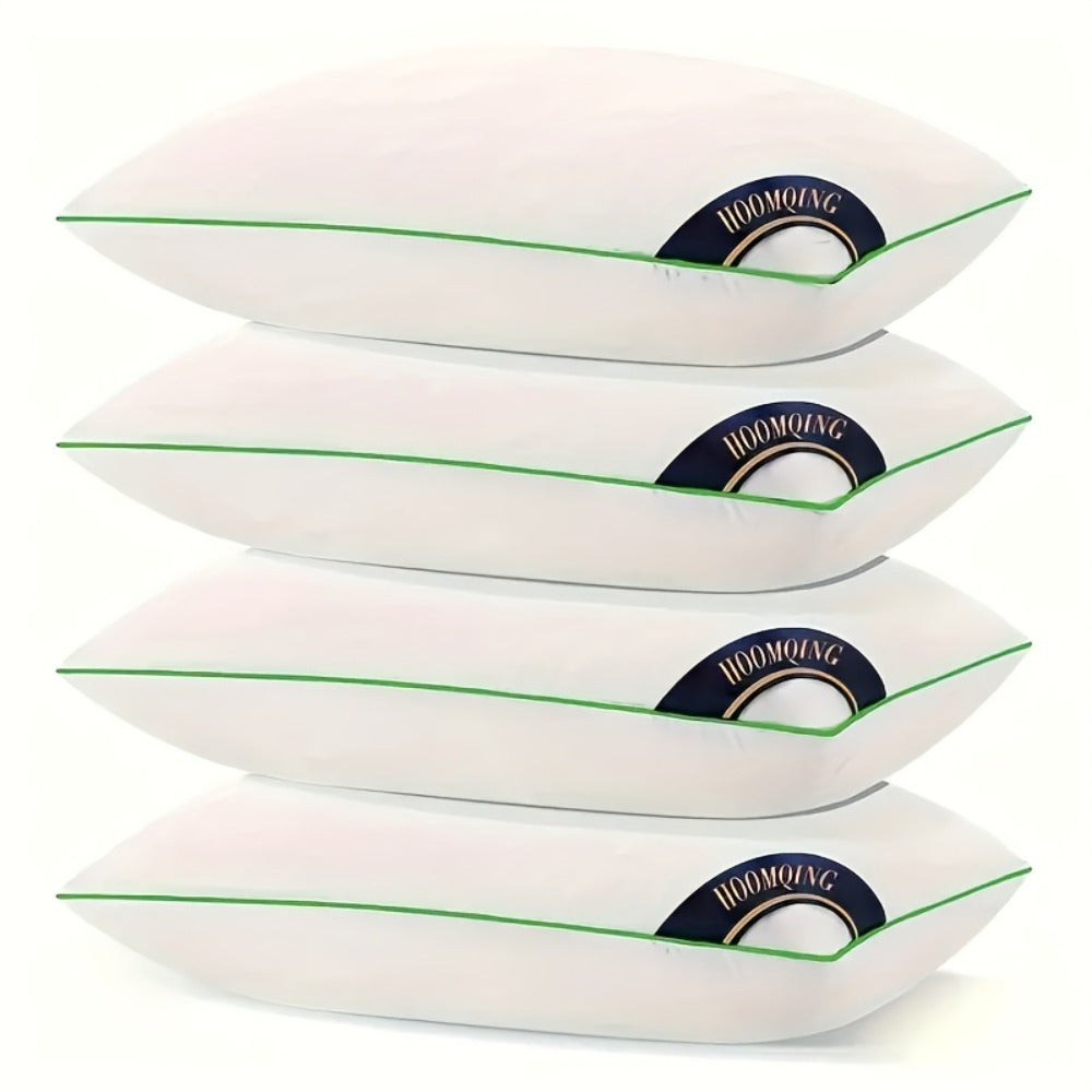 Hotel Quality Sleep Pillows Firm Support Cool-to-Touch Fiber Fill 2/4 Pack - Back Stomach Side Sleeper Pillow Set Soft Breathable Bed Pillows Standard Queen King Size