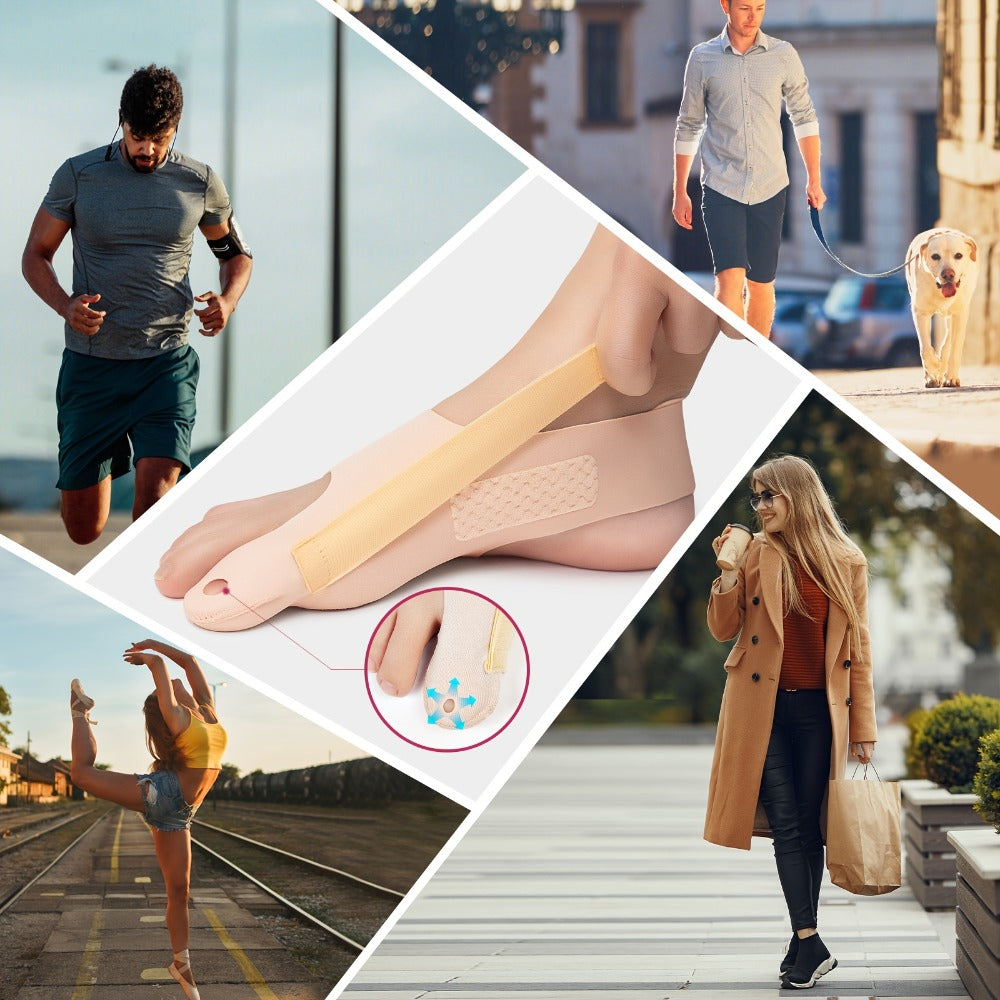 Bunion Corrector Socks Big Toe Straightener 1 Pair Adjustable Breathable Day Night Sleeve In-Shoe Hallux Valgus Correction Medium Large