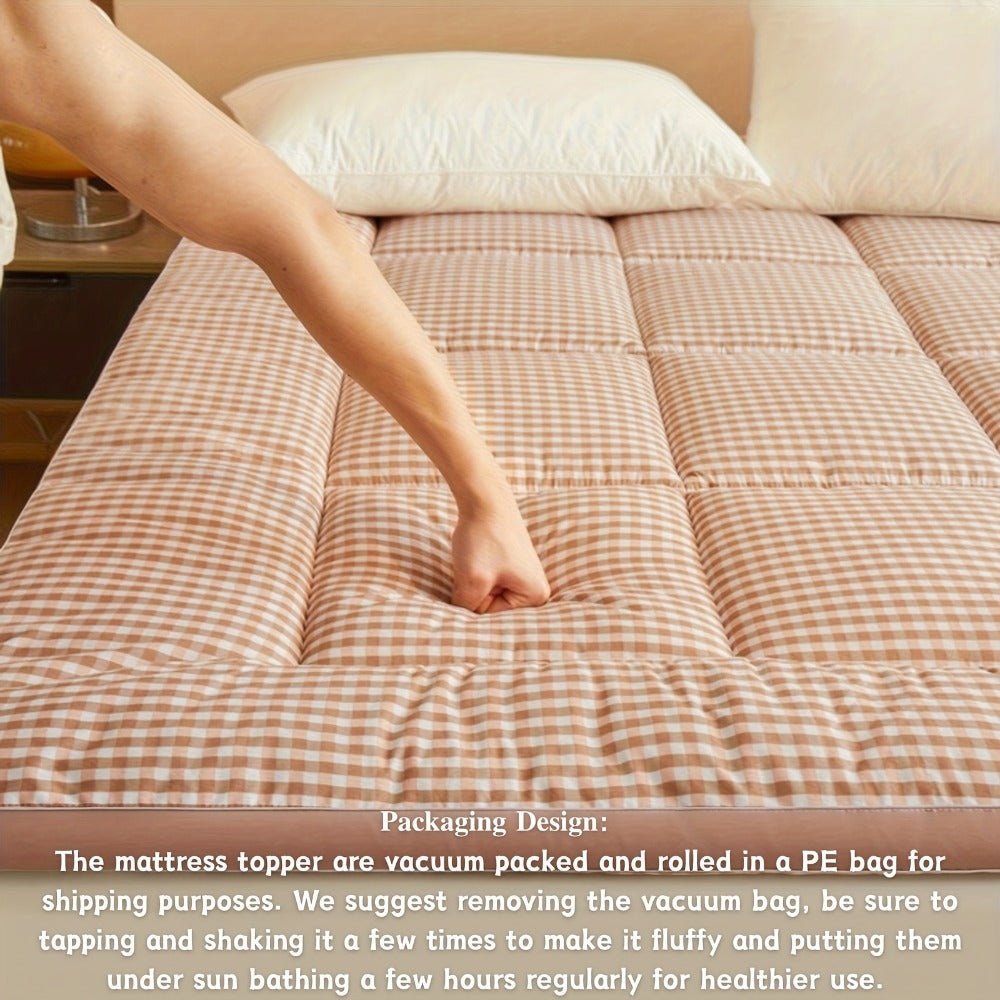 Quilted Mattress Topper Fluffy Flannel Bubble ¨C Breathable Fiber Fill Foldable Sleeping Pad 2.36¨C3.15¡± Thick for Twin Full Queen King Bed