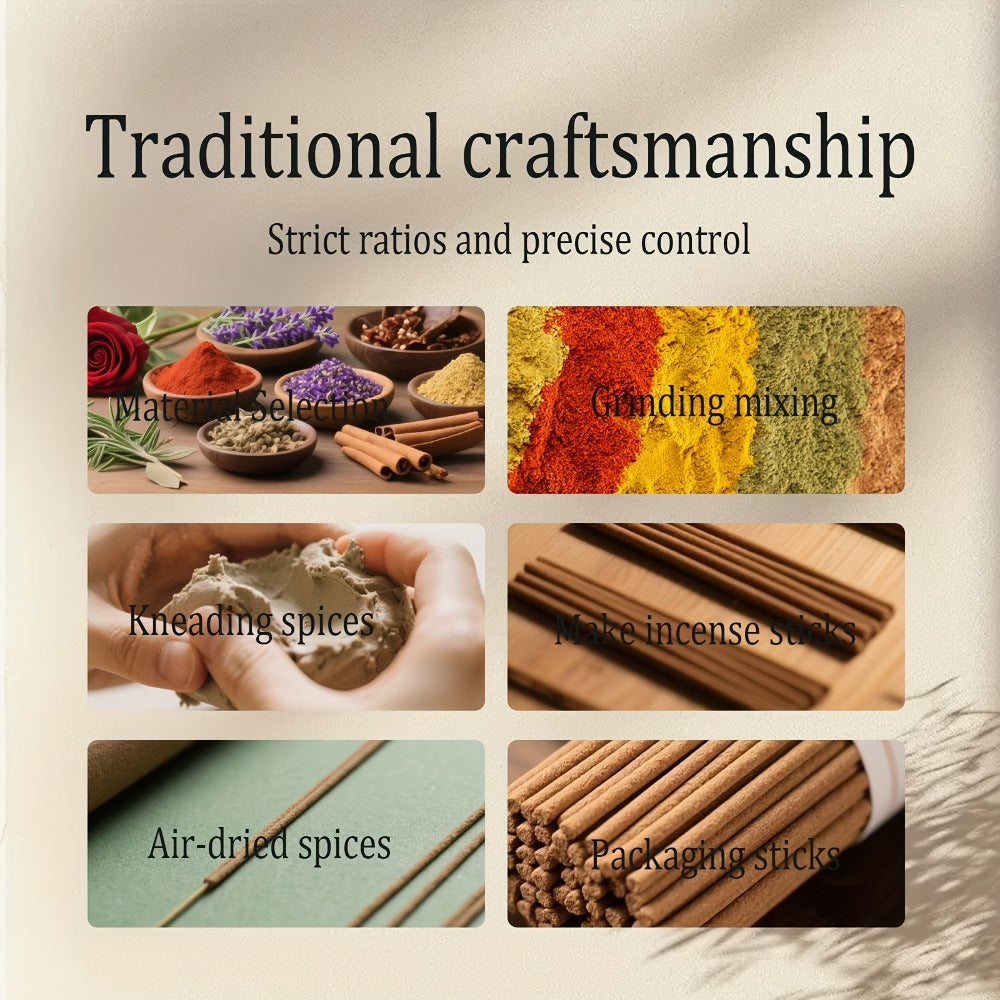 Incense Sticks 200pcs Aromatherapy Incense Set 4 Scents for Meditation Yoga Purification Home Fragrance Long Lasting Sandalwood Jasmine Rose Lavender Sage Gift