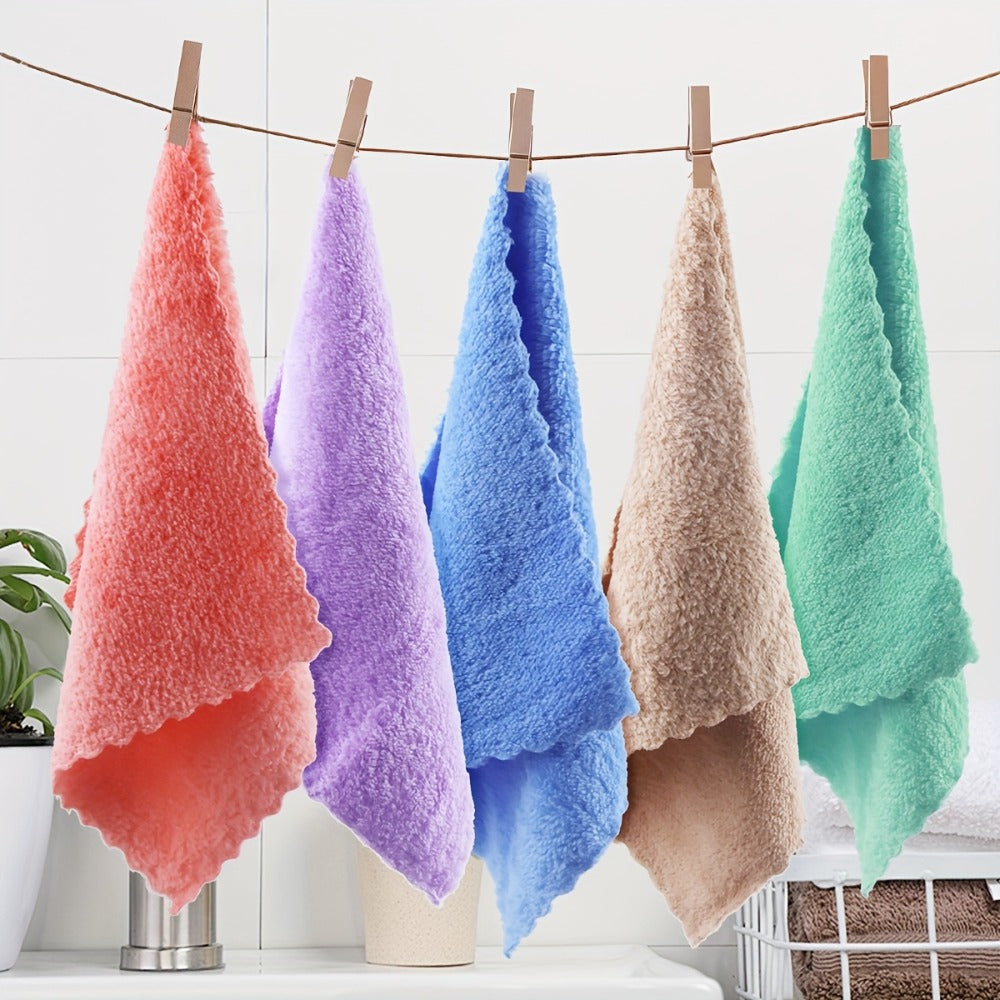 Microfiber Towel Set 40pcs ¨C Ultra Soft Quick Dry Absorbent Hand Face Towels for Bathroom, Coral Fleece Cleaning Wipes, Skin-Friendly