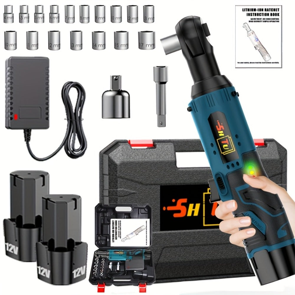 12V Brushless Electric Ratchet Wrench Set with Battery & Quick Charger ¨C Wireless Car Repair Tool Kit for Home & Auto, Holiday Gift for Men
