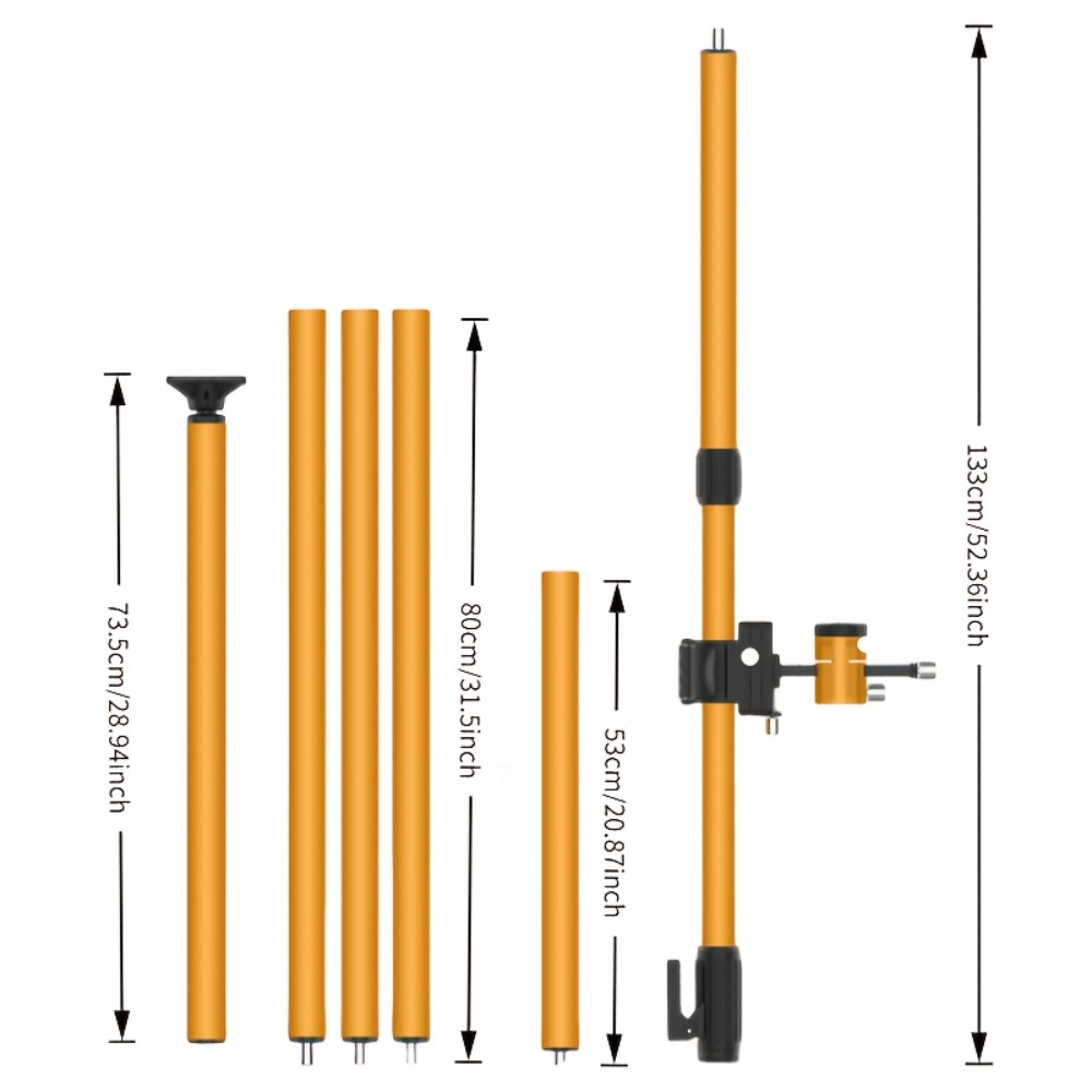 Laser Level Pole Telescopic Grade Rod 11FT/19FT Adjustable Support Staff with 1/4¡±-20 Mount & 5/8¡±-11 Adapter for Rotary Line Laser Leveling Alignment