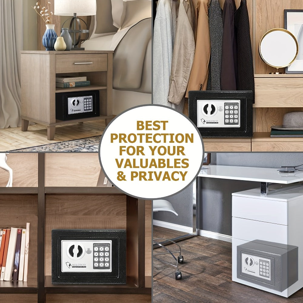 Fireproof Safe Box with Keyboard Lock ¨C ROLOWAY Home & Office Security Safe with Fireproof Bag, Multiple Sizes, Black & Pink Options