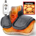 Heating Pad for Neck & Shoulders ¨C 130W Graphene Weighted Electric Pad, 6 Heat Settings, 4 Timers, Auto Shut-Off, Machine Washable