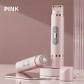 Electric Shaver for Women 2-in-1 USB Rechargeable - Wet & Dry Hair Removal for Bikini, Face, Legs, Underarms & Eyebrows, Portable Cordless Lady Shaver with Stainless Steel Blade, Pink