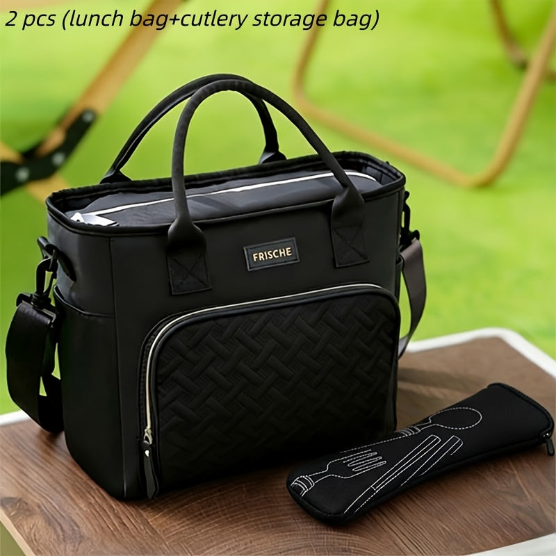 Insulated Lunch Bag Extra Large 11L Thermal Tote with Adjustable Shoulder Strap and Handle Hot Cold Food Carrier Beach Cooler Bag for Outdoor Picnic Work in Black Purple Green Grey