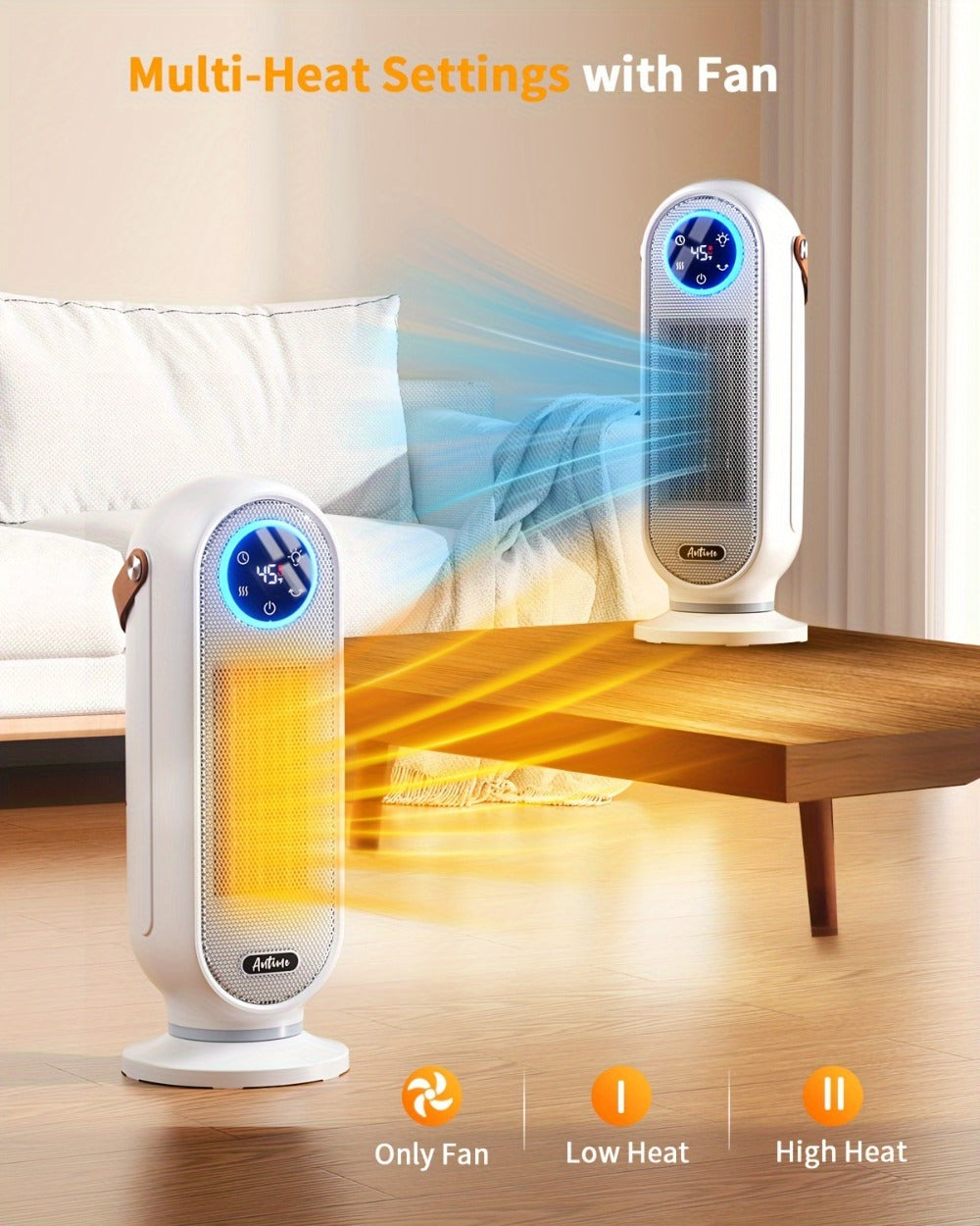 Space Heater 1500W with Remote Control & Digital Display ¨C Portable Electric Heater for Indoor Use, 90¡ã Oscillation, Overheat Protection, Ultra-Quiet Room Heater for Bedroom, Office & Home