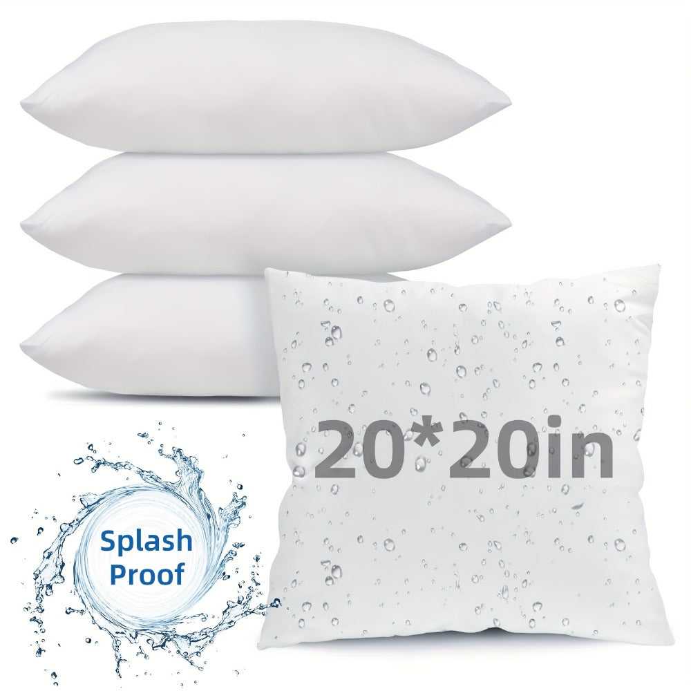 Outdoor Pillow Inserts 4/6 Pack ¨C Soft Microfiber Fill, Waterproof & Fluffy Throw Pillow Inserts for Sofa Bed Couch, 12x20 18x18 20x20 Inch