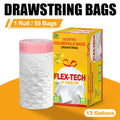 13 Gallon Trash Bags Drawstring Expandable Puncture Tear Resistant Leak-Proof Deodorizing Fresh Lemon Scent Super Durable Kitchen Garbage Bags for Kitchen Garden Large Trash Bins White 20 55 110 165 Count