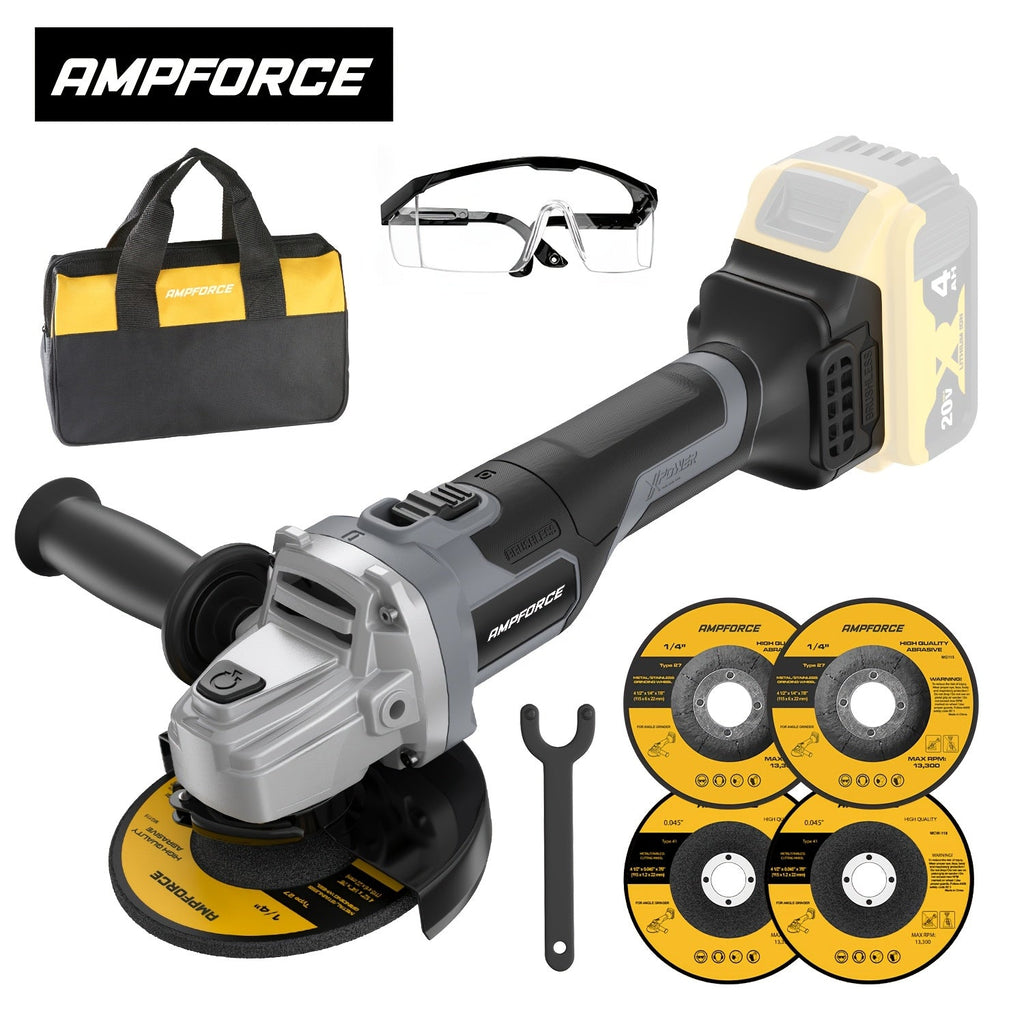 Brushless Angle Grinder for Dewalt 20V Battery - 4-1/2 Inch 9000 RPM with Grinding Wheels, Soft Start & Safety Brake for Grinding, Polishing & Carving