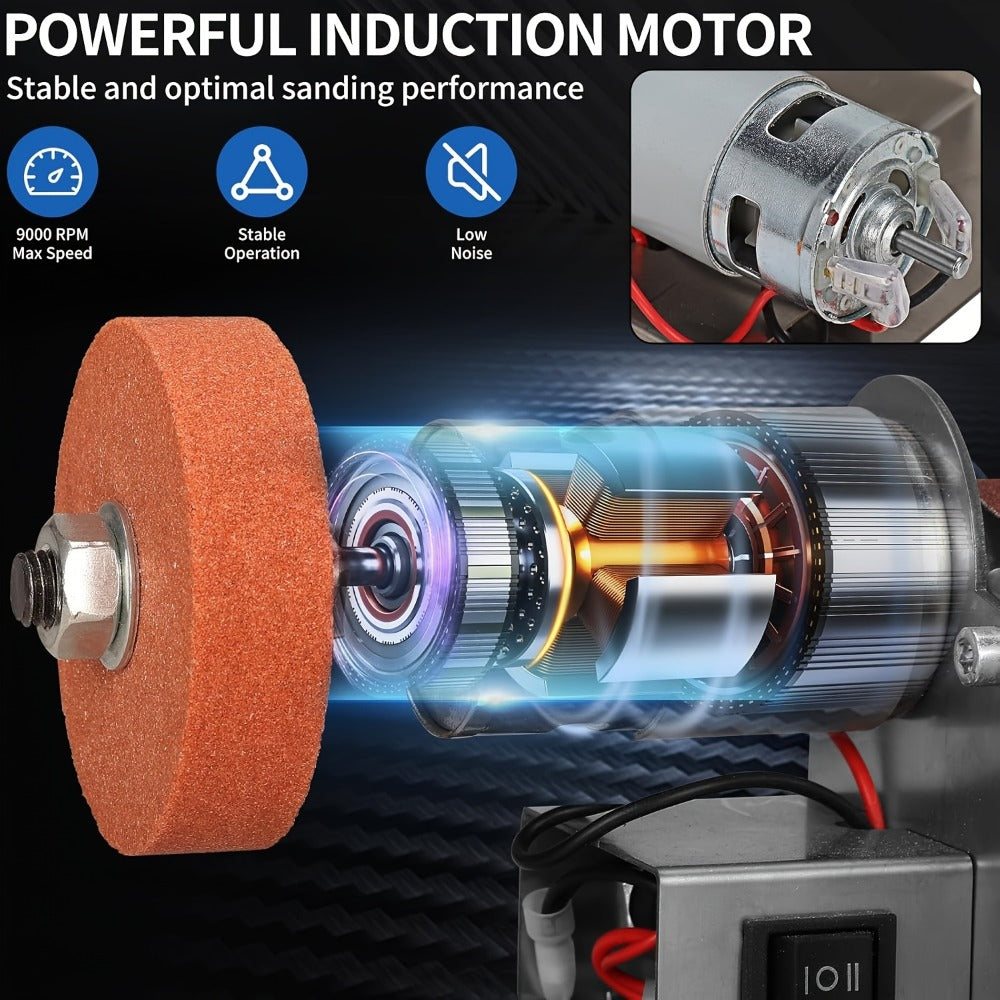 Electric Bench Grinder & Knife Sharpener - 15¡ã Angle 7-Speed Tabletop Sanding Machine for Woodworking, Metal Grinding & Knife Making