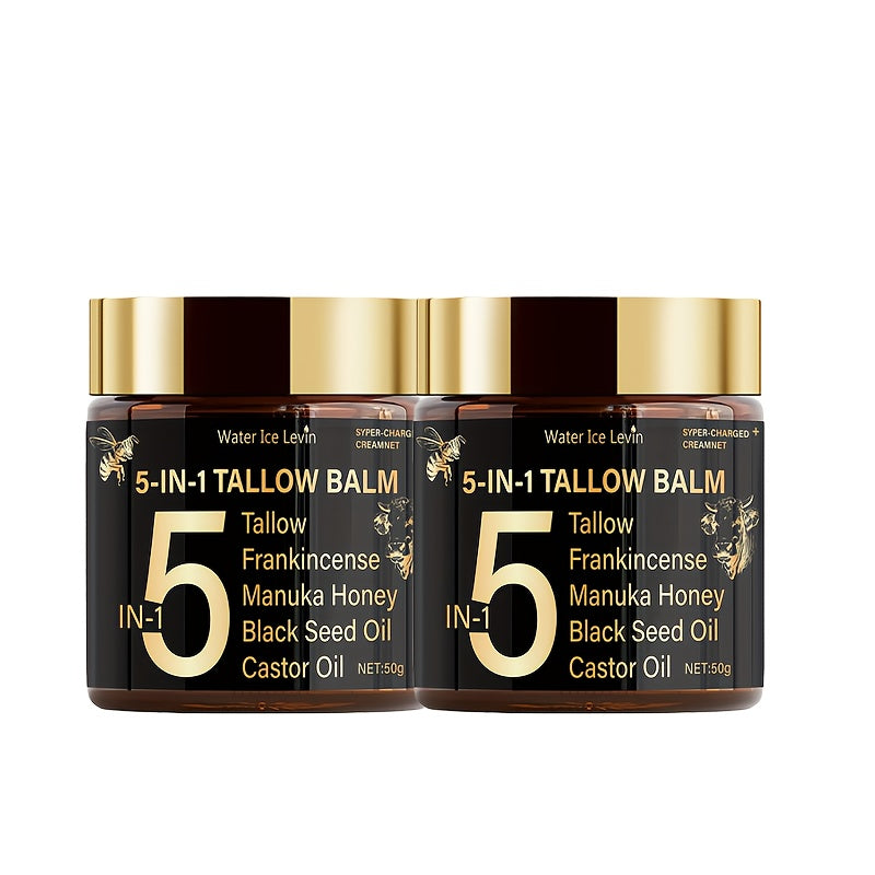Beef Tallow Moisturizing Cream with Honey & Castor Oil - Deep Hydration Face & Body Cream - Lightweight Skin Nourishing Lotion for Dry Skin - Triple Nourishment Complexion Improving Moisturizer