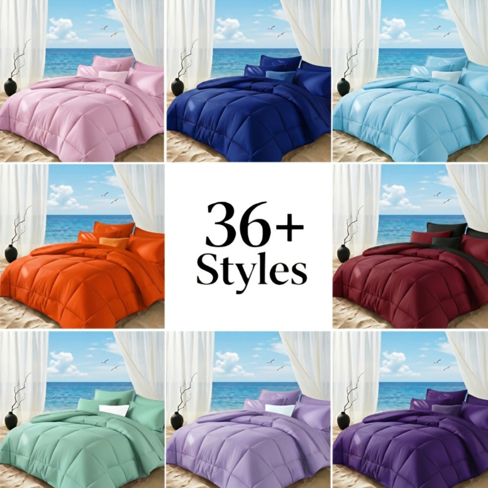Comforter Set 2/3 Piece - Diamond Grid Quilted Down Alternative Comforter with Pillowcases, Soft Microfiber Breathable All Season Bedding Set, Twin Queen King, Multiple Colors