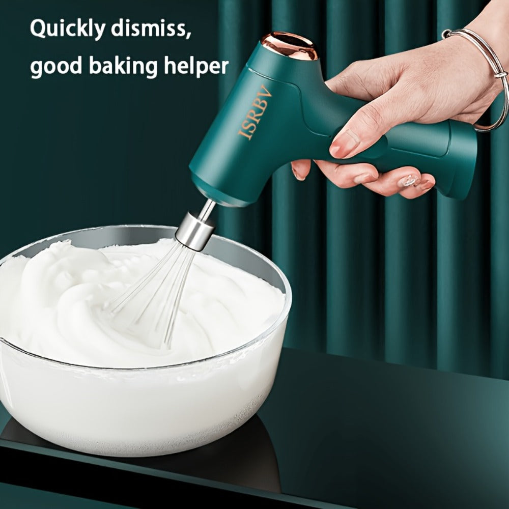 Cordless Electric Egg Beater & Cream Whipper - Handheld Stand-Up Portable Mixer for Cake Baking, Ice Cream & Whipping, Rechargeable Wireless Kitchen Mixer, Holiday Gift for Home Bakers