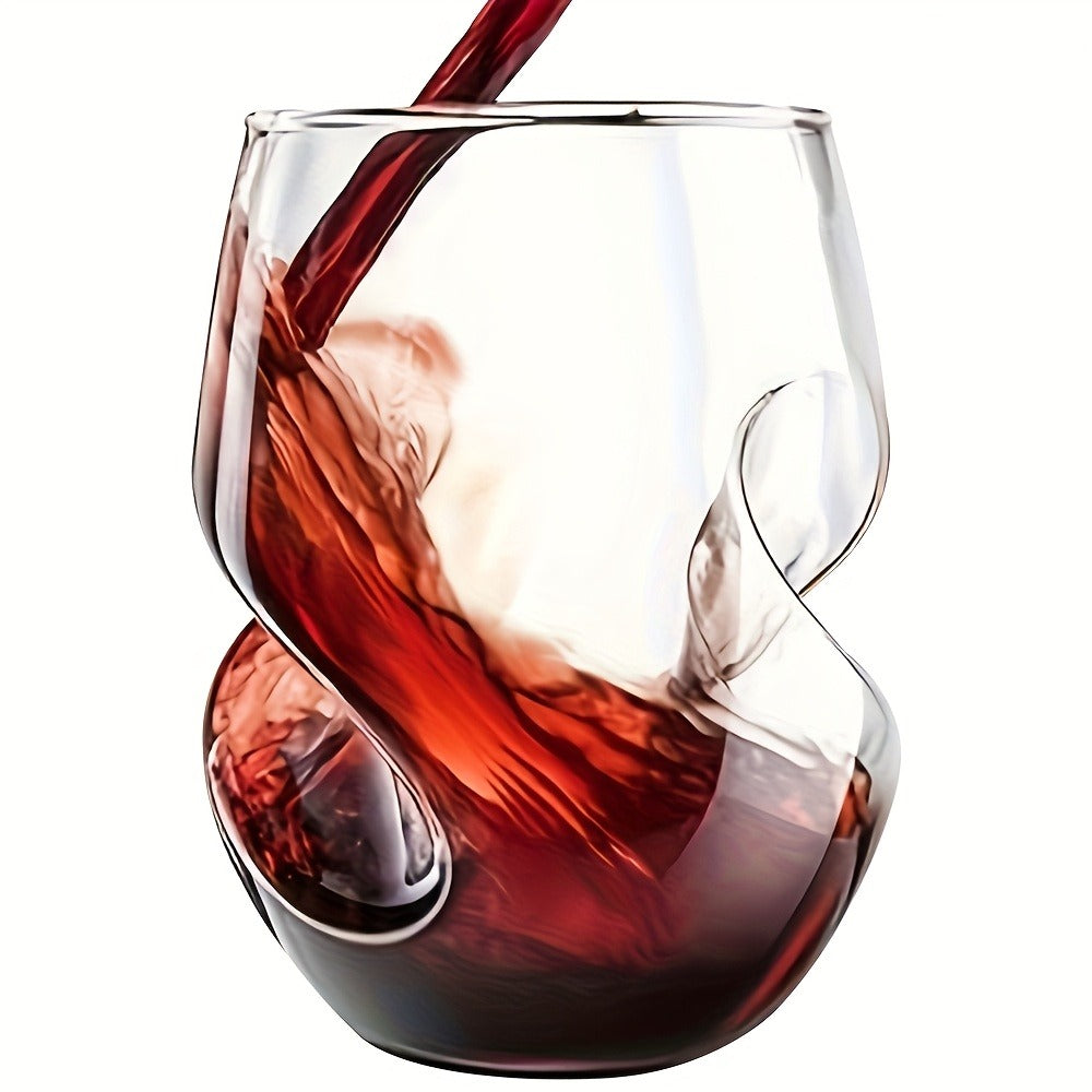 Borosilicate Drinking Glasses Set of 2 ¨C 16 Oz Elegant Curved Glassware for Wine, Iced Coffee, Mojitos, Juice & Whiskey ¨C Perfect for Parties, Weddings, Picnics & Gatherings
