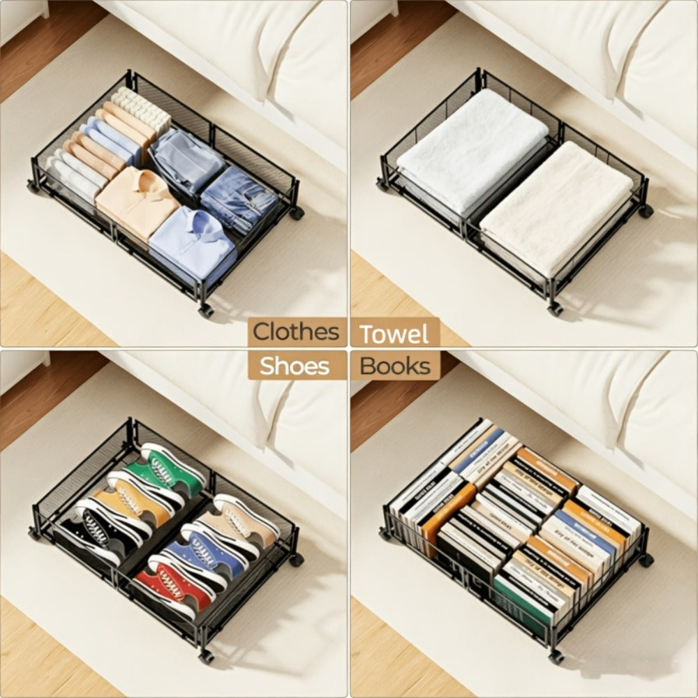 Under Bed Storage Containers with Wheels & Handles ¨C Shoes, Clothes, Blankets Organizer