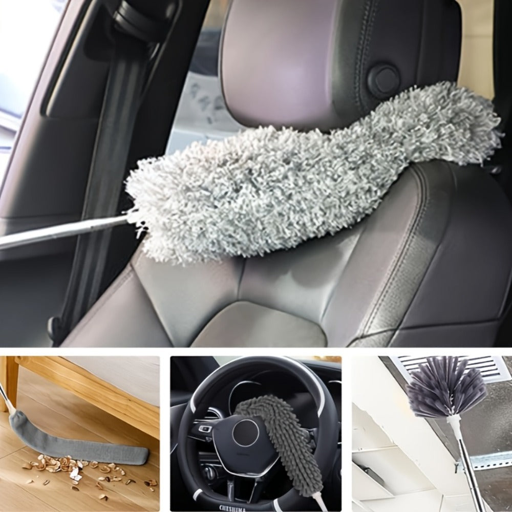 Microfiber Duster Kit with 100 Inch Extension Pole Extendable Bendable Washable Feather Duster for High Ceiling Fan Cobweb Blinds Furniture Car 9 Pack 12 Pack
