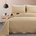 Bedspread Set 3 Piece Striped Rhombus Pattern Soft Breathable Bed Cover with 2 Pillowcases Lightweight Comforter Alternative Bedding Set for Bedroom Dorm Room