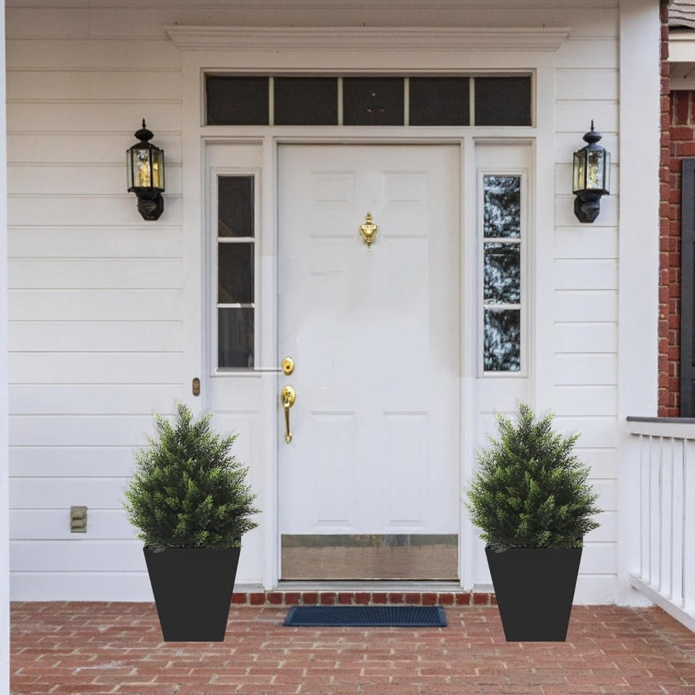 Artificial Cedar Topiary Tree UV Resistant ¨C Potted Fake Cypress Tree for Front Porch, Entryway & Living Room ¨C Evergreen Faux Cedar Plant for Indoor Outdoor Home Decor, Yard & Garden ¨C 2FT 3FT 1 or 2 Pack