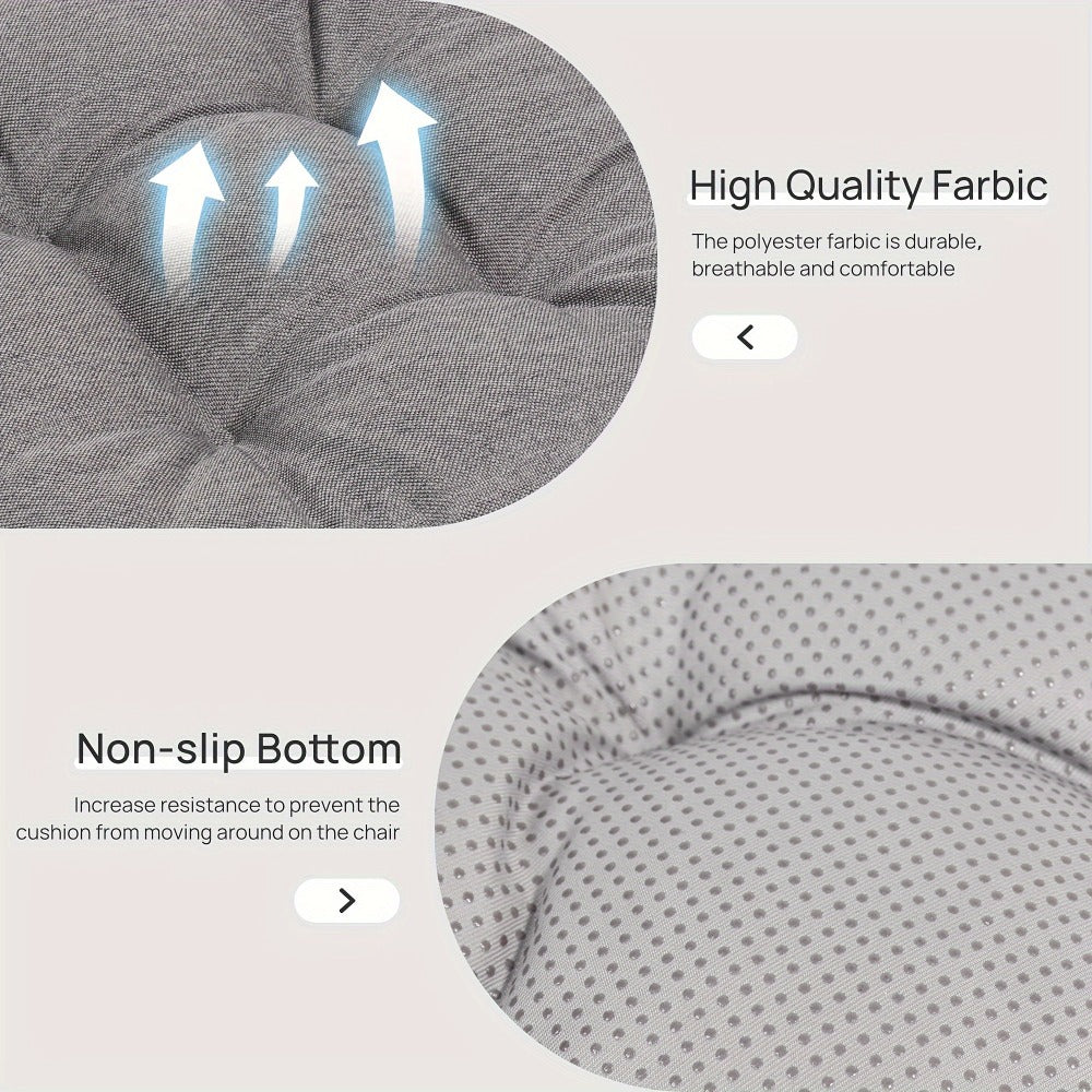 Memory Foam Chair Cushions Set of 4 ¨C Kitchen Chair Pads with Non-Slip Backing & Ties, 500GSM Thick Seat Cushions for Dining Chairs Indoor