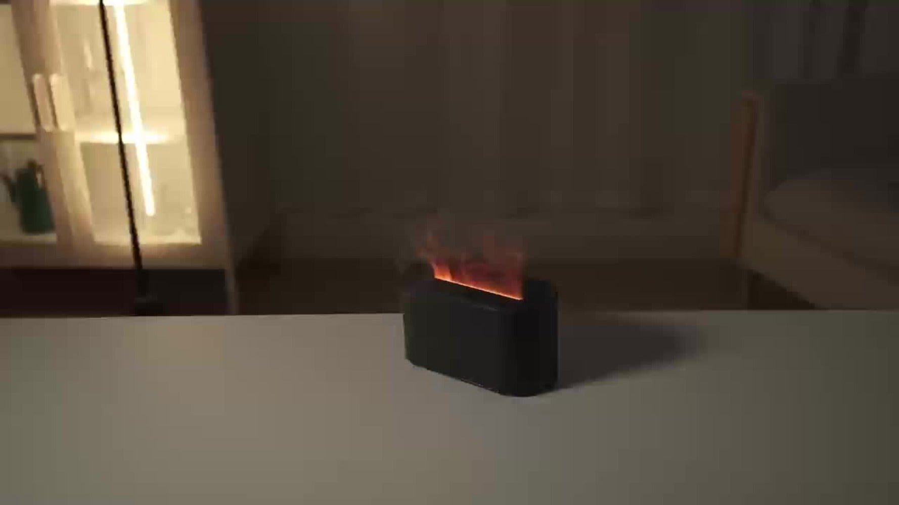 Flame Humidifier USB Mini - 7-Color Flame Atmosphere Light, Aromatherapy & Humidification 2-in-1, 3-Gear Mist Adjustable, Top Fill Design, Romantic Bedroom Decor Night Light, Christmas Gift