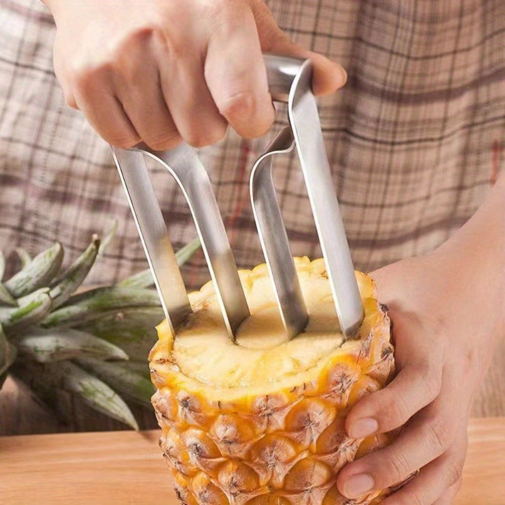 Pineapple Corer Slicer Stainless Steel ¨C Easy One-Step Pineapple Cutter with Comfortable Grip for Home Kitchen Restaurant Use, Removes Core & Slices into Rings (1pc / 2pcs)