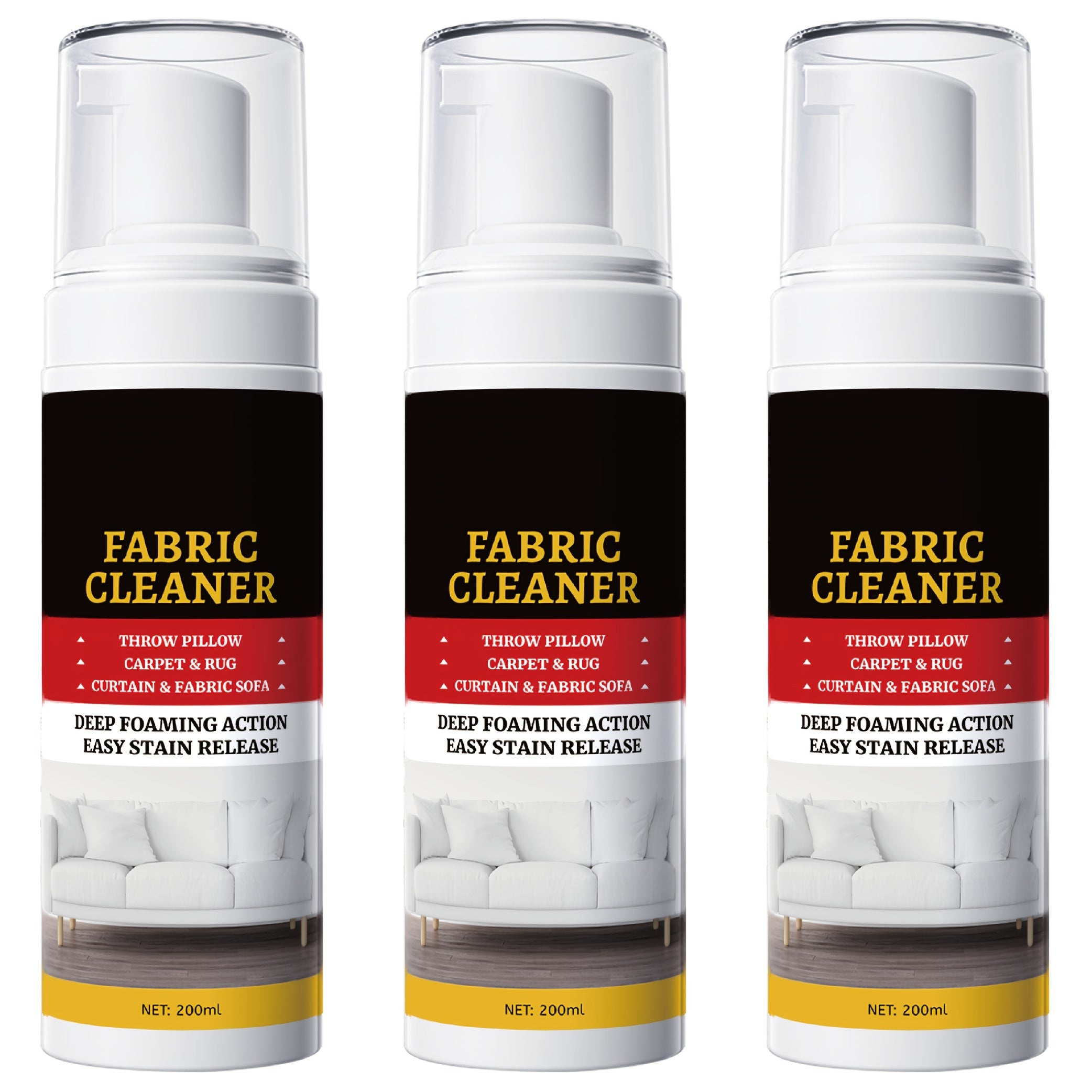 Upholstery Cleaner Spray Multi-Fabric Stain Remover 6.76oz Spot Cleaner for Couch Sofa Rug Carpet Clothes Car Seat Mattress Laundry Multi-Purpose Fabric Cleaner for Home and Car 1 2 3 4 5 Pack