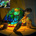 3D Resin Animal Night Light ¨C Bohemian Vintage Dragon, Owl & Sea Turtle Stained Desk Lamp for Bedroom, Home Decor, Birthday & Christmas Gift (Dragon / Owl / Sea Turtle)