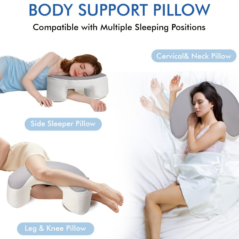 Ergonomic Cervical Pillow C-Shaped Neck Support Side Back Sleepers