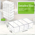 Clear Pantry Organizer Bins 6 Pack Plastic Fridge Organizer and Storage for Kitchen Cabinet Snacks Condiments Spices Pouches Food Packets Refrigerator Shelf