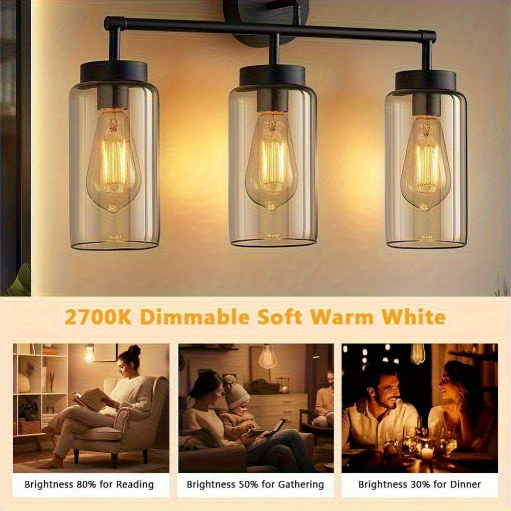 ST58 Vintage Edison LED Filament Bulb 8W 2700K Warm White Dimmable ¨C 60W Equivalent E26 Base Clear Glass Antique Style for Chandelier Pendant Bedroom Living Room Home Commercial, 12 & 24 Pack